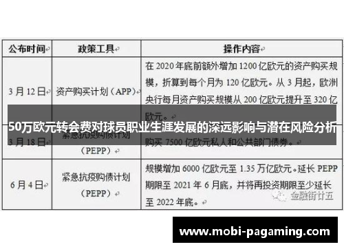 50万欧元转会费对球员职业生涯发展的深远影响与潜在风险分析